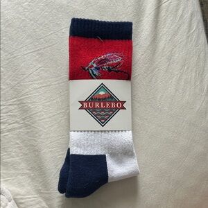BURLEBO Men's Red, White, and Blue Casual Socks